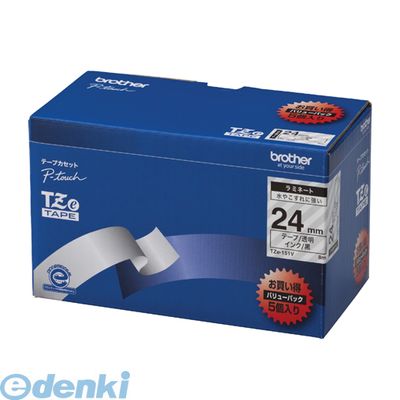 (LINEクーポン有)翌日出荷 ブラザー販売 TZE-151V ピータッチテープ２４ｍｍ透明／黒 TZE151V ラミネートテープ ブラザー工業 brother TZeテープ 文字テープ ラベルプリンター用テープ 透明に黒文字