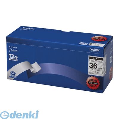 (LINEクーポン有)翌日出荷 ブラザー販売 TZE-161V ピータッチテープ３６ｍｍ透明／黒 TZE161V brother ラミネートテープ 文字テープ ブラザー工業 ラベルプリンター用テープ TZeテープ 透明に黒文字