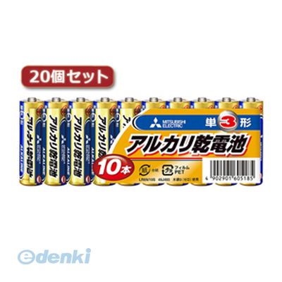 (LINEクーポン有)【個数：1個】 直送 代引不可・同梱不可 LR6N/10SX40 三菱 LR6N／10S【単3 10本】 40パックセット 三菱電機 電池 家電