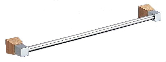 (LINEクーポン有)シロクマ BT-114 600MM クロｰム/黒ウッド ラックスタオル掛 BT114600MMクロｰム/黒ウッド