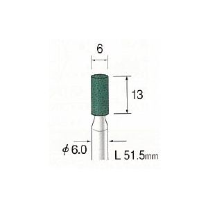 (LINEクーポン有)ミニター MINITOR CA6411 グリーン砥石 ＧＣ ＃８０ φ６【10本入】 メーカー CA-6411