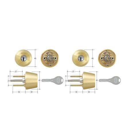 (LINEクーポン有)GOAL ゴール V-AD 5 (21) (2個同一) 扉厚30-43MM 取替用シリンダー VAD5(21)(2個同一)扉厚3043MM｜アカリカ