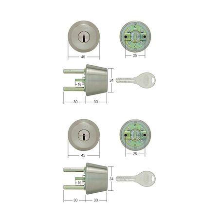 (LINEクーポン有)GOAL ゴール V-TX 34-30 11 (2個同一) 扉厚34-47MM 取替用シリンダー VTX343011(2個同一)扉厚3447MM