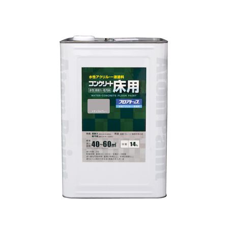 (LINEクーポン有)アトムハウスペイント 4971544161440 水性コンクリート床用 フロアトップ 14L ＃27 ナチュラルグレー