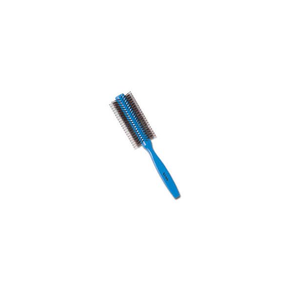 (LINEクーポン有)4977084200489 【6個入】ベスロールブラシ R－155C ブルー【キャンセル不可】 ブロー ブルーヘアケア 先玉ナイロン サロン 天然毛 まき毛 カール 仕様 プロ