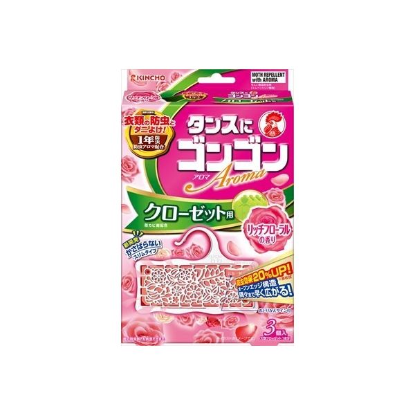 (LINEクーポン有)4987115842588 【28個入】 ゴンゴンアロマ クローゼット用N リッチフローラルの香り3個【キャンセル不可】