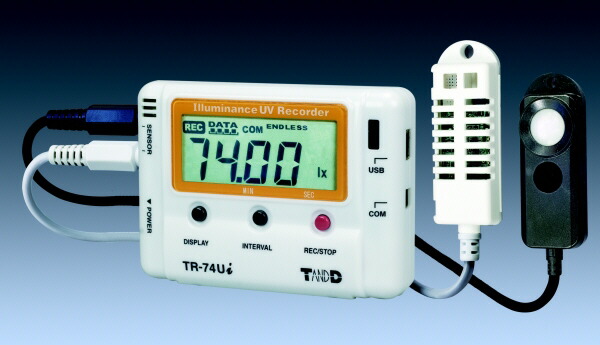 (LINEクーポン有)ティアンドデイ T&D TR-74Ui 照度・紫外線・温度・湿度データロガー 赤外線・USB通信タイプ TR74Ui
