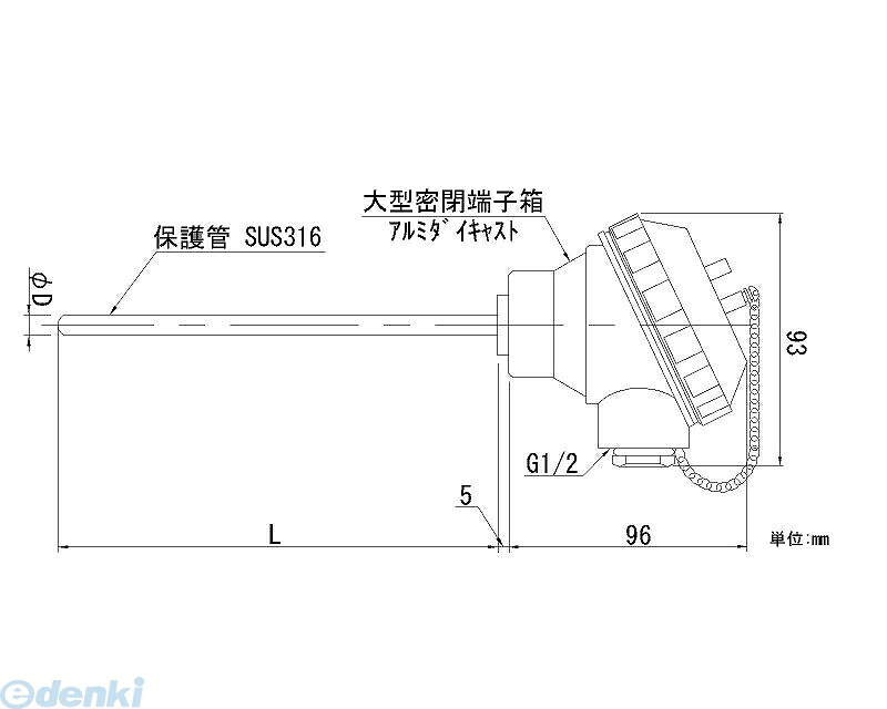 (LINEクーポン有)【個数：1個】日本電測 TN3-22-30 端子箱形熱電対 TN32230
