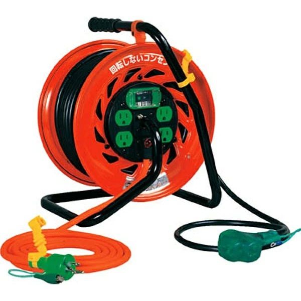 日動工業 RZEB30S 電工ドラム マジックびっくリール 漏電保護専用ブレーカ付 30m 368-6655|アカリカ