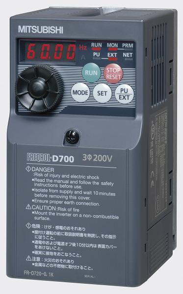 (LINEクーポン有)FR-D720S-0.4K 小形インバータ FREQROL-D700シリーズ 三菱電機 FRD720S0.4K｜アカリカ