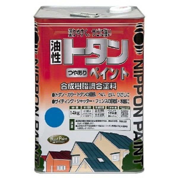 (LINEクーポン有)ニッペホームプロダクツ 4976124184567 直送 代引不可・他メーカー同梱不可 トタンつやありペイント スカイブルー 14kg