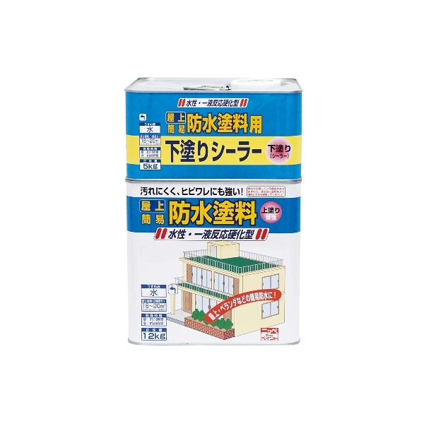 ニッペホームプロダクツ 4976124246159 直送 代引不可・他メーカー同梱不可 水性屋上防水塗料セット グレー 17kg|アカリカ