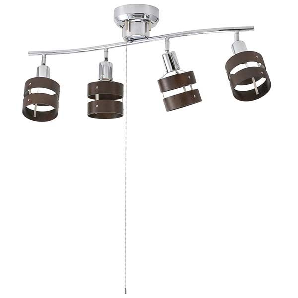 オーム電機 LT-YN40BW 4灯シーリングライト 電球別売り／木枠 LT－YN40BW LTYN40BW ウッドリング OHM
