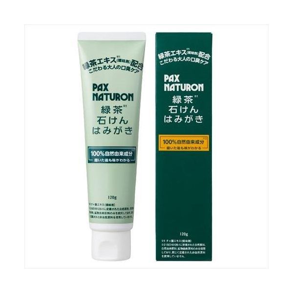 4904735057543 【36個入】 パックスナチュロン緑茶石けんはみがき 120g 96756【キャンセル不可】