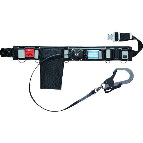 ＫＨ BSOKMJDAK 補助帯付き 胴ベルト型 ＢＳ５００＋Ｓ１ＪＤＡＫ&minus;１７＋４７６３３Ｆ 基陽 サポーター付きワンタッチ式胴ベルト+シングル巻取式ランヤード｜アカリカ