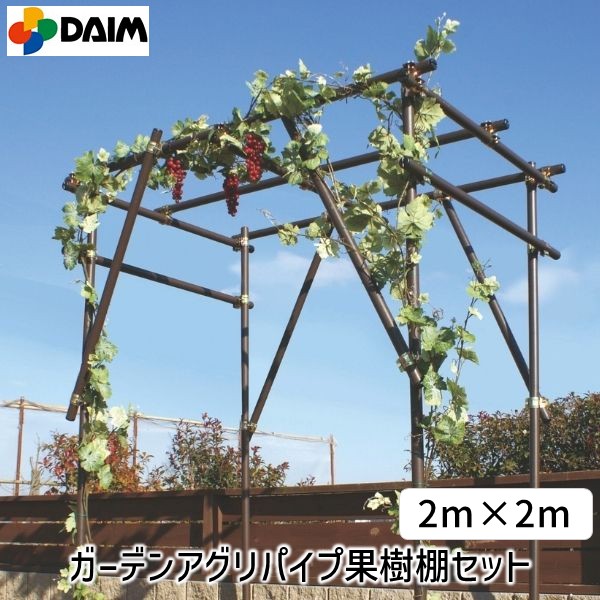 【個数:1個】第一ビニール 4968438018423 ガーデンアグリパイプ果樹棚セット2m×2m|アカリカ