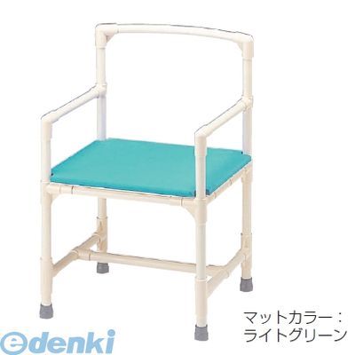 (LINEクーポン有)【個人宅配送不可】【個数：1個】矢崎化工 CAA-12-LGR 直送 代引不可・他メーカー同梱不可 シャワーいす　背もたれ肘付型マット固定タイプ　座面マット色：ライトグリーン CAA12LGR