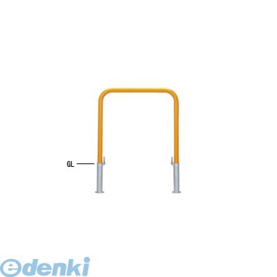 【個人宅配送不可】【個数：1個】帝金 Teikin 80-P Y 直送 代引不可・他メーカー同梱不可 スチール製バリカー　横型・コノ字型・アーチ型・U字型車止めポール スタンダードタイプ φ42.7&times;t2.3 W700 H650 ｍｍ 黄色 80PY｜アカリカ