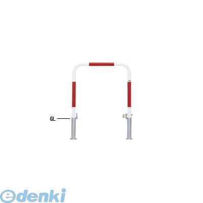 【個人宅配送不可】【個数：1個】帝金 Teikin 80-PK R&W 直送 代引不可・他メーカー同梱不可 スチール製バリカー　横型・コノ字型・アーチ型・U字型車止めポール スタンダードタイプ φ42.7xt2.3 W700 H650 ｍｍ 赤白色 80PKR&W｜アカリカ