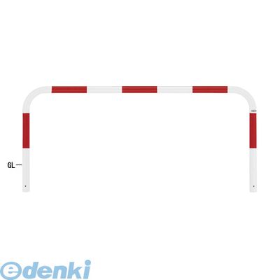 【個人宅配送不可】【個数：1個】帝金 Teikin 82A-20 R&W 直送 代引不可・他メーカー同梱不可 スチール製バリカー　横型・コノ字型・アーチ型・U字型車止めポール スタンダードタイプ φ60.5xt2.8 W2000 H650 ｍｍ 赤白色 82A20R&W