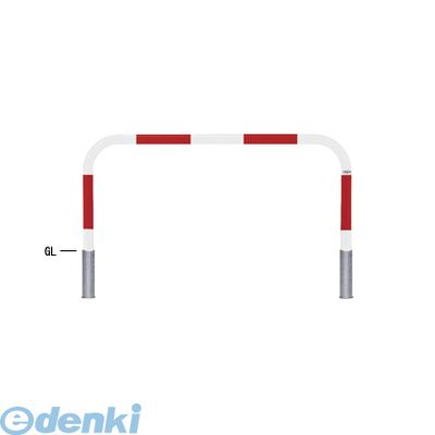 【個人宅配送不可】【個数：1個】帝金 Teikin 82C-15 R&W 直送 代引不可・他メーカー同梱不可 スチール製バリカー　横型・コノ字型・アーチ型・U字型車止めポール スタンダードタイプ φ60.5xt2.8 W1500 H650 ｍｍ 赤白色 82C15R&W