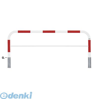 【個人宅配送不可】帝金 Teikin 82C3-20 R&W 直送 代引不可・他メーカー同梱不可 スチール製バリカー 横型・コノ字型・アーチ型・U字型車止めポール スタンダードタイプ 中桟付・中桟あり φ60.5xt2.8 W2000 H650 mm 赤白色 82C320R&W|アカリカ
