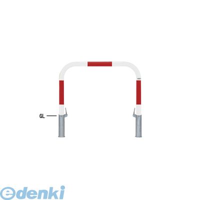 【個人宅配送不可】【個数：1個】帝金 Teikin 82P-10 R&W 直送 代引不可・他メーカー同梱不可 スチール製バリカー　横型・コノ字型・アーチ型・U字型車止めポール スタンダードタイプ φ60.5xt2.8 W1000 H650 ｍｍ 赤白色 82P10R&W