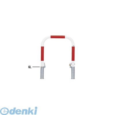 【個人宅配送不可】【個数：1個】帝金 Teikin 82-PK R&W 直送 代引不可・他メーカー同梱不可 スチール製バリカー　横型・コノ字型・アーチ型・U字型車止めポール スタンダードタイプ φ60.5xt2.8 W700 H650 ｍｍ 赤白色 82PKR&W