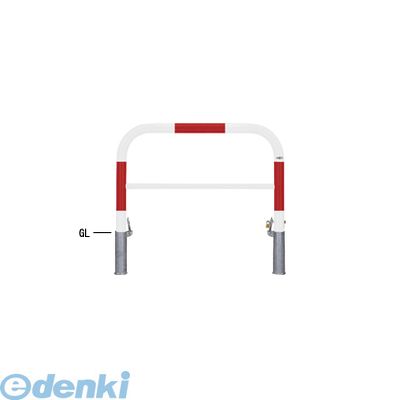 【個人宅配送不可】帝金 Teikin 82PK3-10 R&W 直送 代引不可・他メーカー同梱不可 スチール製バリカー　横型・コノ字型・アーチ型・U字型車止めポール スタンダードタイプ 中桟付・中桟あり　φ60.5xt2.8 W1000 H650 ｍｍ 赤白色 82PK310R&W