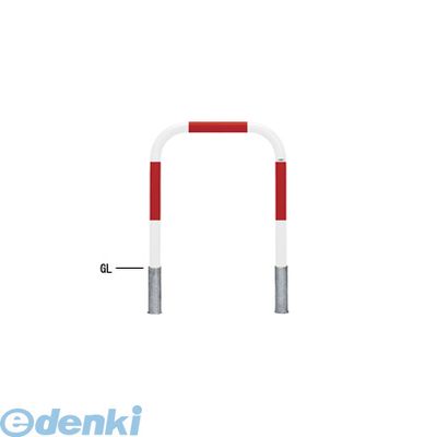【個人宅配送不可】【個数：1個】帝金 Teikin Y82-C R&W 直送 代引不可・他メーカー同梱不可 スチール製バリカー　横型・コノ字型・アーチ型・U字型車止めポール スタンダードタイプ φ60.5xt2.8 W750 H800 ｍｍ 赤白色 Y82CR&W