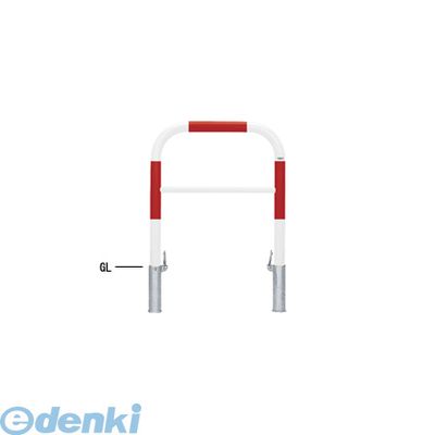 【個人宅配送不可】【個数：1個】帝金 Teikin Y82-P3 R&W 直送 代引不可・他メーカー同梱不可 スチール製バリカー　横型・コノ字型・アーチ型・U字型車止めポール スタンダードタイプ 中桟付・中桟あり　φ60.5xt2.8 W750 H800 ｍｍ 赤白色 Y82P3R&W｜アカリカ