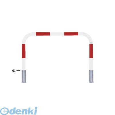 【個人宅配送不可】帝金 Teikin Y83C-15 R&W 直送 代引不可・他メーカー同梱不可 スチール製バリカー　横型・コノ字型・アーチ型・U字型車止めポール スタンダードタイプ φ76.3xt3.2 W1500 H800 ｍｍ 赤白色 Y83C15R&W