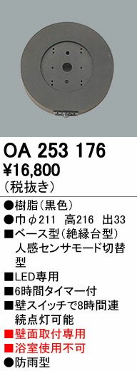 (LINEクーポン有)オーデリック ODELIC OA253176 ベース型センサ 壁面取付専用 モード切替型オーデリック エクステリアライト 照明器具部材 人感センサ