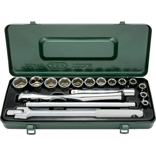【即納在庫品】「直送」ＡＳＨ VJS4231 レボウェイブ６角ソケットレンチセット１２．７□×１８ＰＣＳ 旭金属工業 TOOLS 1S 855-0869 130 350 mm