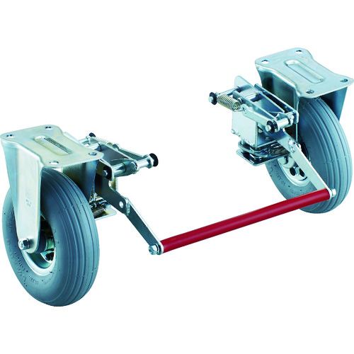 (LINEクーポン有)トラスコ中山 ＴＲＵＳＣＯ 300NARKB プレス製台車 ドンキーカート ３００番用ブレーキ空気入り固定車輪付【送料無料】｜アカリカ