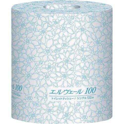 【個数：1個】エリエールビジネスサポート 株 723086 エルヴェールトイレットティシューシングル100m個包装ミシン目入り