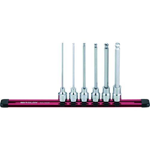 【即納在庫品】「直送」ミトロイ HHB307ML ３／８ ヘックスソケット ボールポイント ロング ホルダーセット ６コマ７点 水戸工機 MITOLOY
