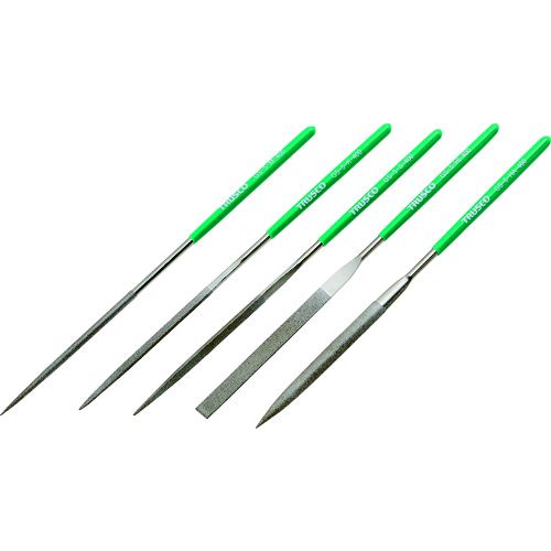 【即納在庫品】「直送」ＴＲＵＳＣＯ GS-5-SET-400 ダイヤモンドヤスリ 精密用＃４００ ５本セット 全長２００ｍｍ ５本組サイズ GS5SET400 tr-1607142 160-7142 1S