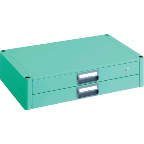 【個数：1個】トラスコ中山 ＴＲＵＳＣＯ PEW75XYG ツールワゴン フェニックスワゴン ２段引出 ７５０Ｘ５００ ヤンググリーン