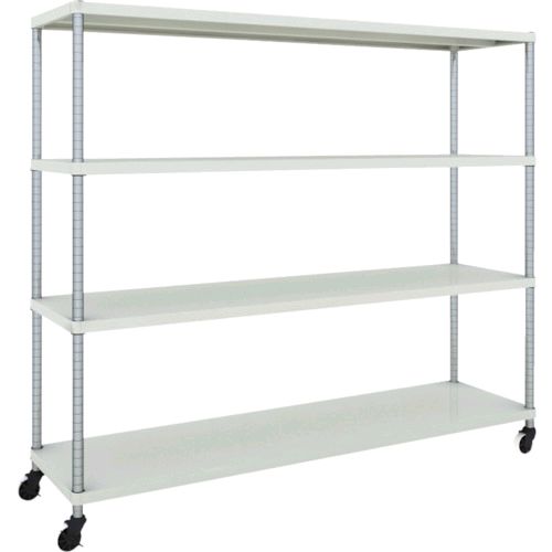 (LINEクーポン有)【個人宅配送不可】トラスコ中山 ＴＲＵＳＣＯ PER5644U125W 直送 代引不可・他メーカー同梱不可 スチールラック フェニックスラック １８００Ｘ４５０ ４段 Ｕ車輪付 Ｗ色 抗菌粉体塗装