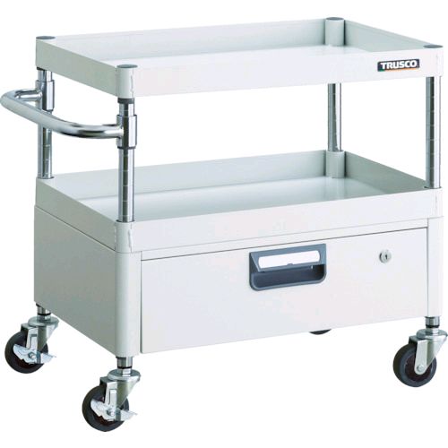 【即納在庫品】「直送」トラスコ TRUSCO PEW-773V-W ツールワゴン フェニックスワゴン 省音 750X500XH740 1段引出付 ホワイトPEW773VW8000|アカリカ