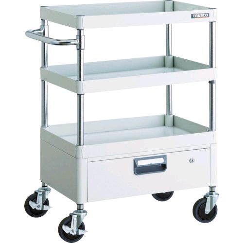 【即納在庫品】「直送」トラスコ TRUSCO PEW-963V-W ツールワゴン フェニックスワゴン 省音 ６００Ｘ４００ＸＨ８８０ １段引出付 ホワイトPEW963VW8000｜アカリカ