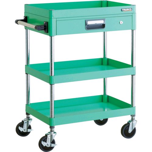 【即納在庫品】「直送」トラスコ TRUSCO PEW-963Z-YG ツールワゴン フェニックスワゴン 省音 ６００Ｘ４００ 薄型１段引出付 ヤンググリーンPEW963ZYG8000｜アカリカ
