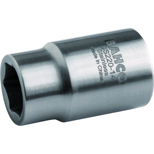 【即納在庫品】「直送」バーコ SS220-22 ステンレス製６角ソケット 差込角１／２インチ、サイズ２２ｍｍ SS22022 144-3611 BAHCO