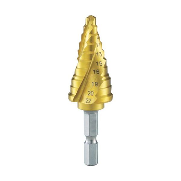 (LINEクーポン有)【即納在庫品】「直送」トラスコ中山 TRUSCO 3SNMS22G 六角軸ステップドリル ３枚刃チタンコーティング 352-1168