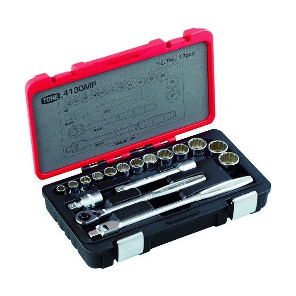 【即納在庫品】「直送」前田金属工業 TONE 4130MP ソケットレンチセット 差込角12.7mm 344-7693|アカリカ
