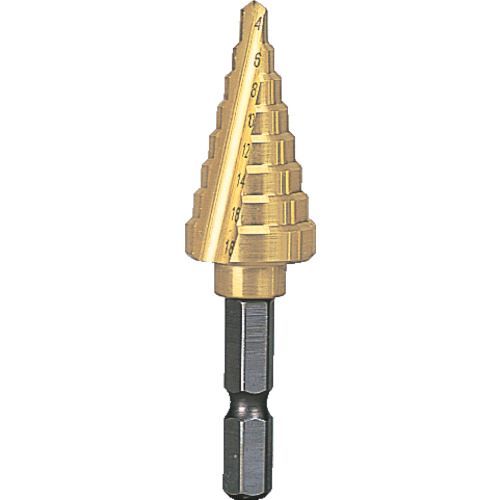 【即納在庫品】「直送」トラスコ中山 TRUSCO NMS-18G 六角軸ステップドリル ２枚刃チタンコーティング ４～１８ｍｍ 切削工具 NM NMS18G