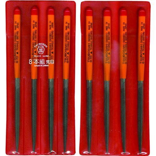 【即納在庫品】「直送」ツボサン TSUBOSAN SA008-01 組ヤスリ　８本組　三角　荒目 SA00801