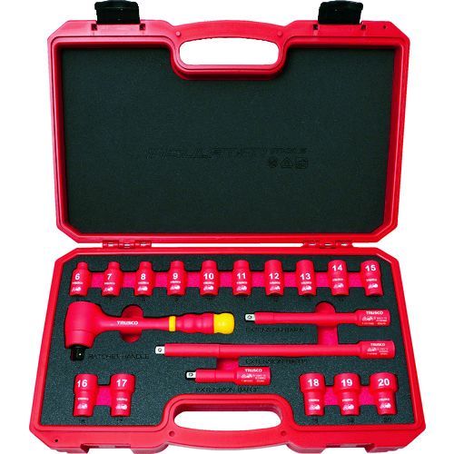 【即納在庫品】「直送」トラスコ中山 TZSW319S 絶縁ソケットレンチセット ６角タイプ 差込角９．５ｍｍ