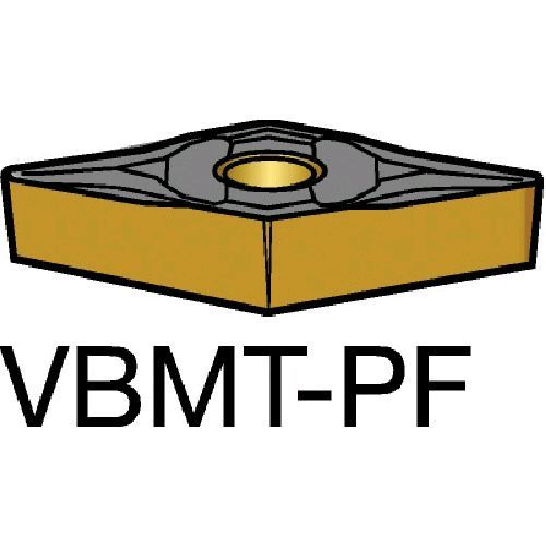 【即納在庫品】「直送」サンドビック ＳＶ VBMT110302-PF1525 【10個入】 コロターン１０７　旋削用ポジ・チップ　１５２５　ＣＯＡＴVBMT110302PF87161525